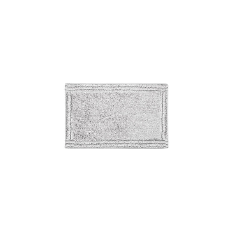 Tapis pour salle de bain réversible en coton touffeté 3000 g / m², gris, 21 po x 34 po, Simple - L 34 po x l 21 po