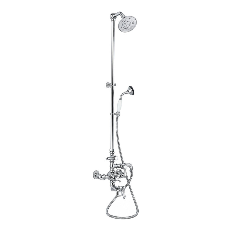 Exposed Thermostatic Tub and Shower System by Strom Living P1049C, Chrome