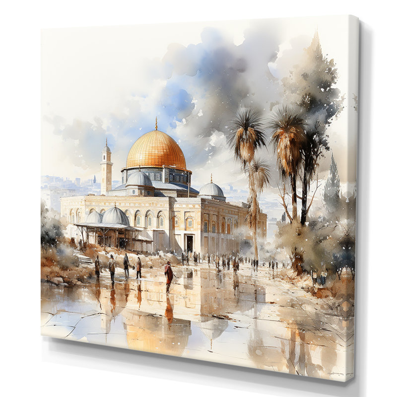 Art sur toile, "Mosquée", Toile tendue, H 30 po x l 30 po x P 1,5 po