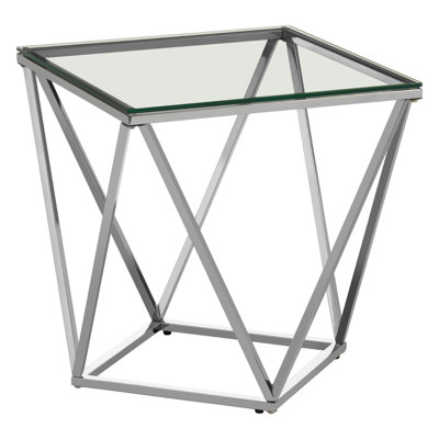 Redd Glass Top Frame End Table