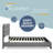 ClickDecor Hudson Queen Size Bed Frame, Upholstered Platform with Straight Tufted Headboard, No Box Spring Needed, Easy Assembly, Gray-194871927