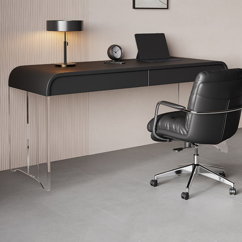 Bureau flottant moderne en acrylique pour étude à domicile, H 29,5 po x l 70,9 po x P 19,7 po
