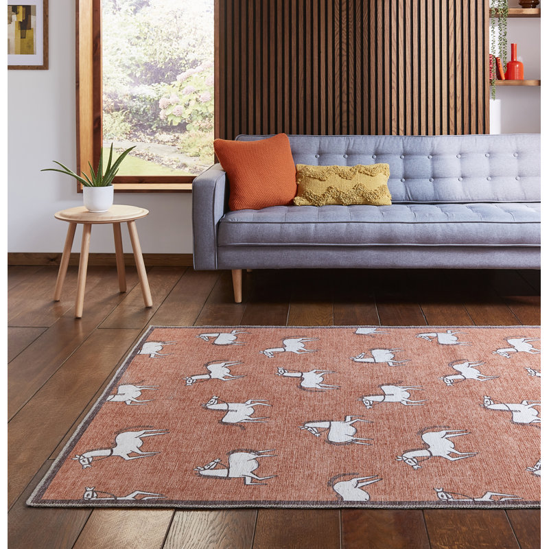 Scion Animal Print Area Rug, Terracotta, Rectangle 120 x 170 cm
