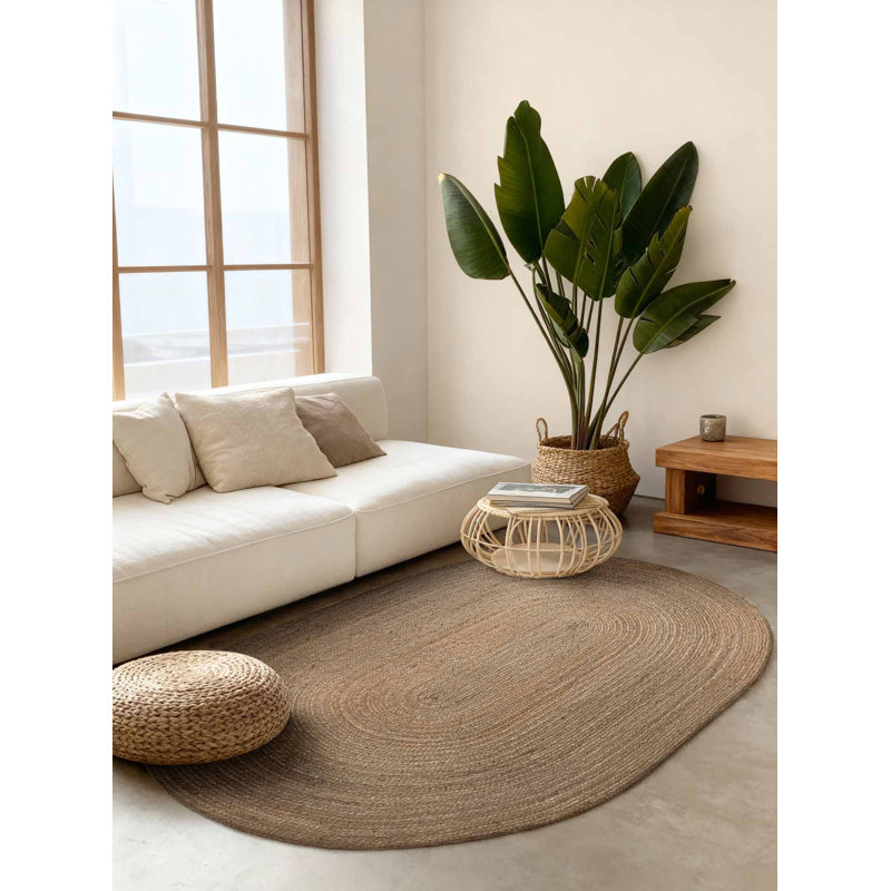 Hanse Home Rangpur - Jute Rug, Natural Rug for Living room, Bedroom, Diningroom, Brown