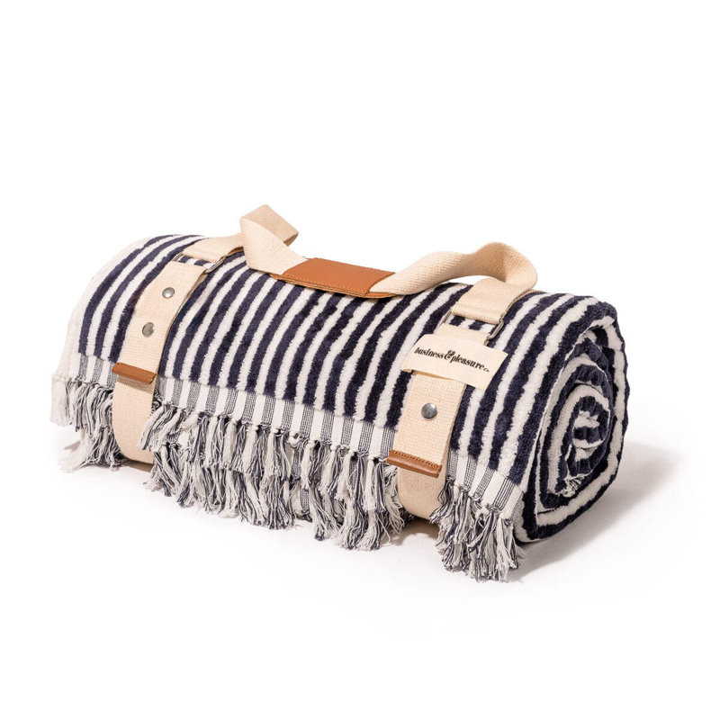 Beach Blanket, Navy/White