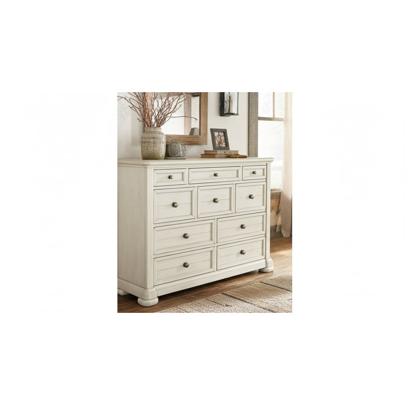 Commode 10 tiroirs Nashville, Crème