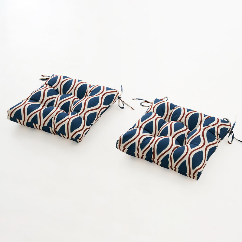 Coussin de siège d'extérieur, Mélange de polyester bleu rayé