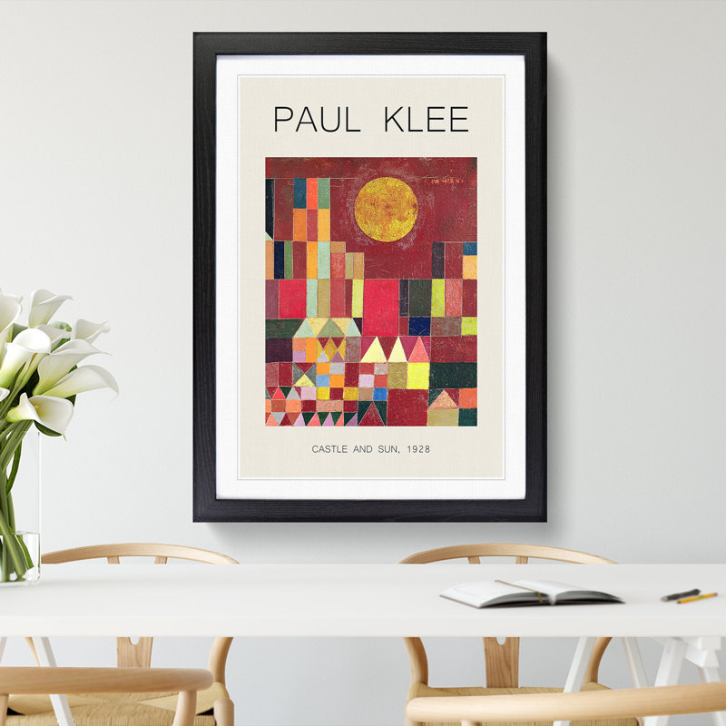 Slot Og Sol by Paul Klee - Picture Frame Painting, 48cm H x 36cm W x 2cm D, Black
