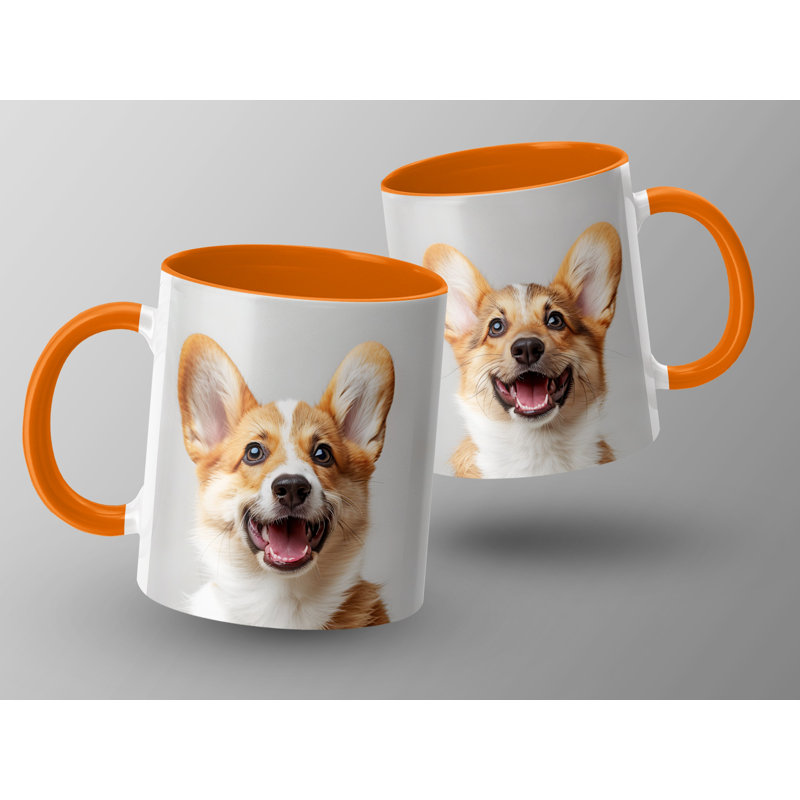 Ceramic Coffee Mug, Orange, 4
