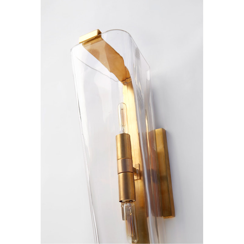 AERIN Alpine Single Sconce, Clear, Hand-Rubbed Antique Brass
