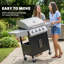 Outsunny 4 - Burner Freestanding 10000 BTU BTU Gas Grill with Side Burner and Cabinet