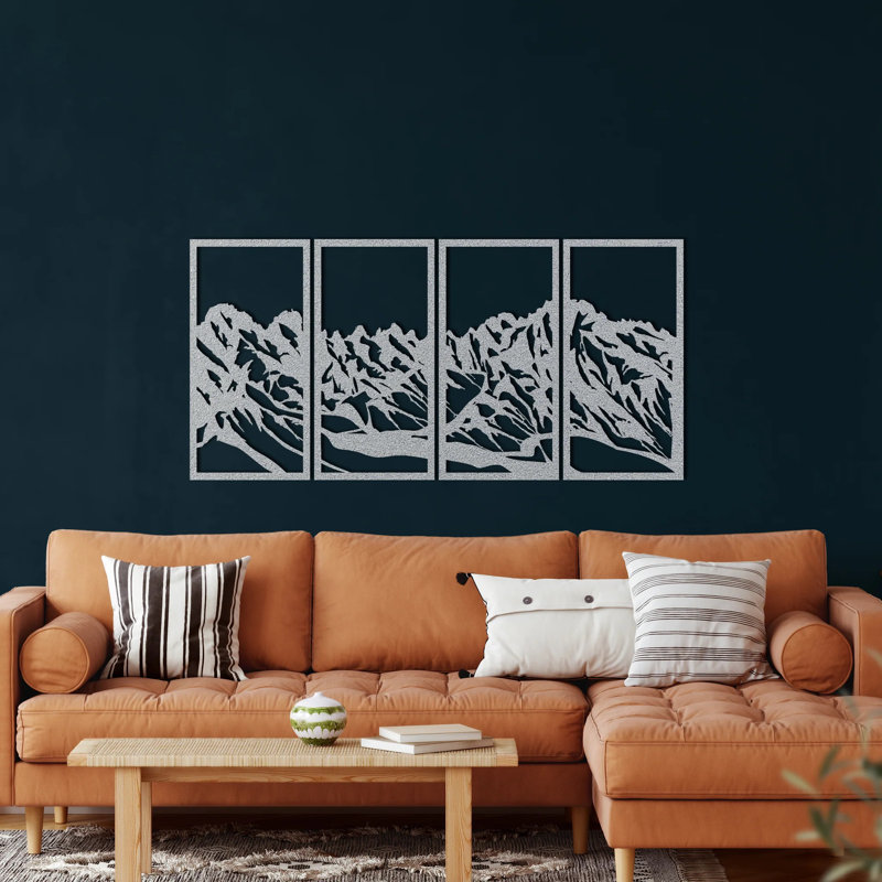 Handmade Traditional Plants & Flowers Wall Decor on Metal, 100cm H x 50cm W x 2cm D, Silver