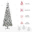 Arbre de Noël artificiel enneigé 9 pi avec des branches de pin réalistes, pommes de pin, baies rouges, ouverture automatique-210049976