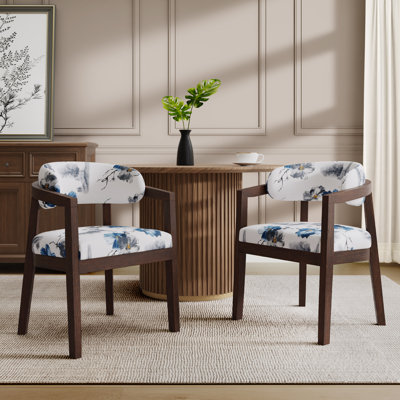 Drake Rubberwood Upholstered Dining Chairs
