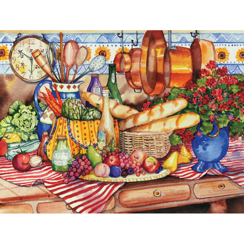 «French Kitchen» par Kathleen Parr McKenna, reproduction sur toile, H 18 po x l 24 po