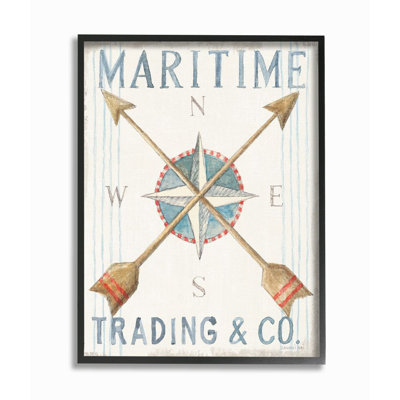 «Crossed Arrow Nautical Compass Pastel Watercolor» par Danhui Nai - impression d'art graphique