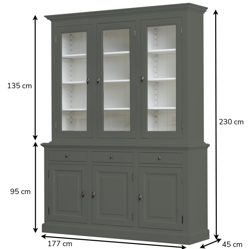 Berardina Display Cabinet, Green Grey