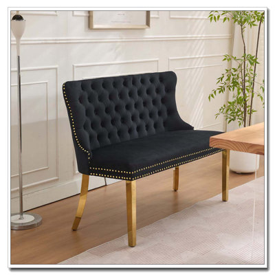 Banc en velours pour causeuse double