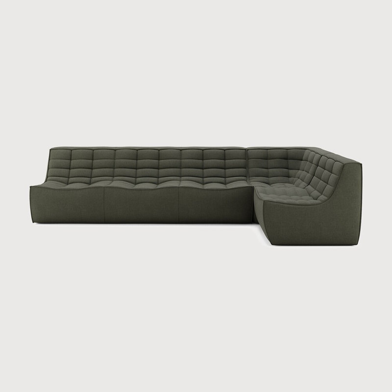 N701 Modular Sofa Set - Combo Left - 1 Seater + 2 Seater + 90° Square Corner, Old Saddle Genuine Leather