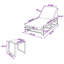 Chaise longue réglable avec coussin et table d'appoint assortie-133290517