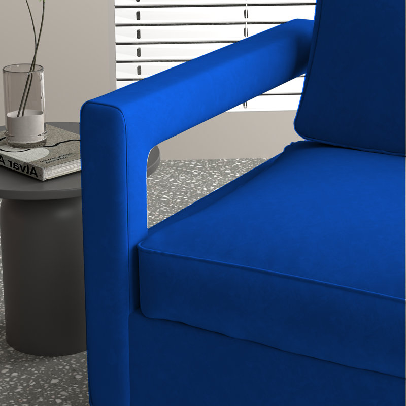 Fauteuil Teagann, Velours bleu