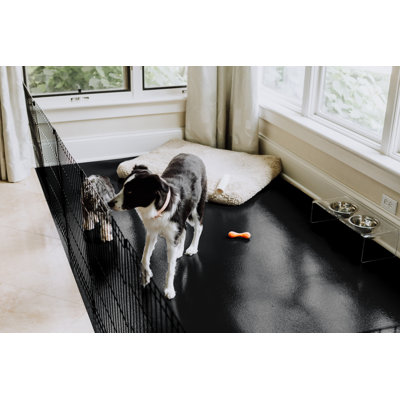 Ceramic Texture Vinyl Pet Floor Protector - 5 ft. W x 10 ft. L - Midnight Black Color