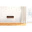 Console flottante en bois massif, 2 tiroirs, 1 fente ouverte, brun