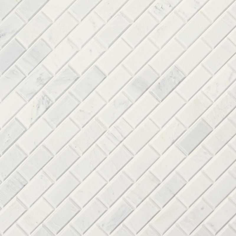 Castella Cambria Subway 12 in. x 12 in. Honed Marble Mosaic Wall Tile