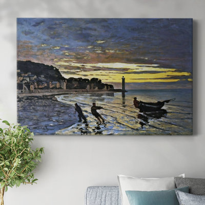 Hauling a Boat Ashore, Honfleur, 1864-Gallery Wrapped Canvas