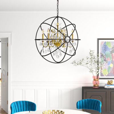 Imina Candle Style Globe Chandelier with Crystal Accents