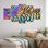 «Neon Texture Mars - Abstract Landscape Wall Canvas», 5 pièces