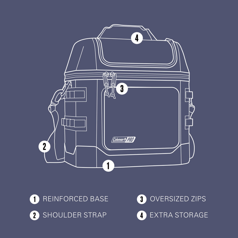 Coleman Pro 24-Can Soft Cooler, Blue Sky