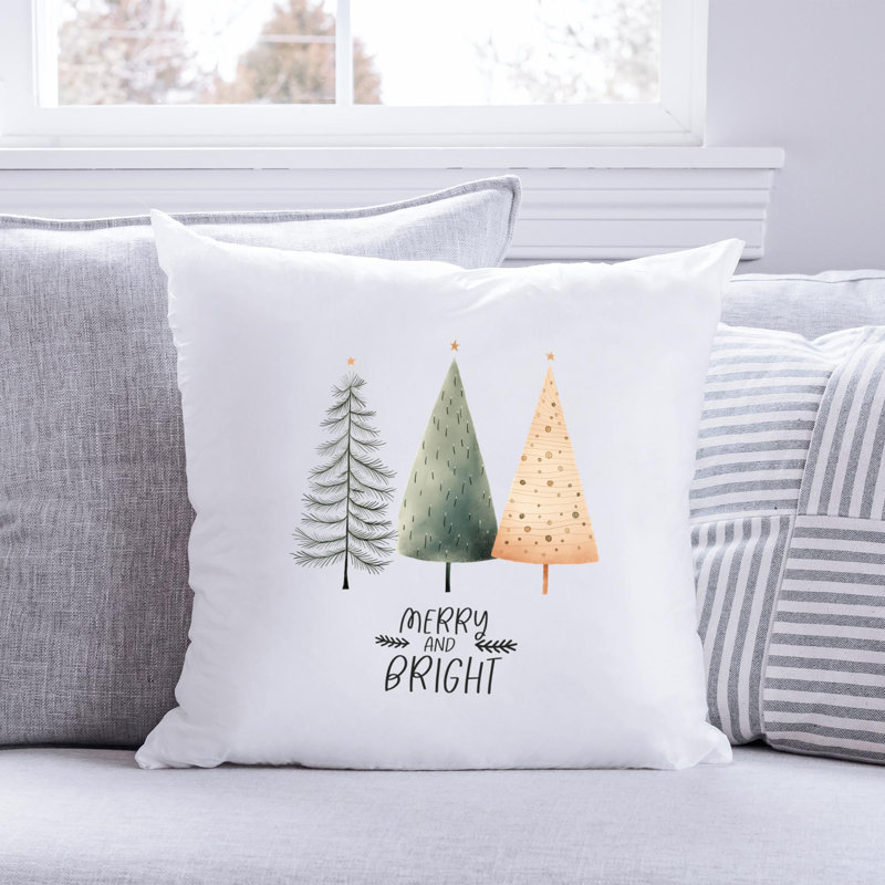 07_Hygge_Christmas_tree Reversible Throw Pillow, 14" x 14"