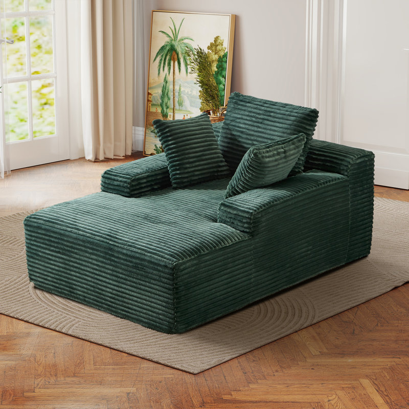 Méridienne en velours côtelé Corduroy, Velours côtelé vert