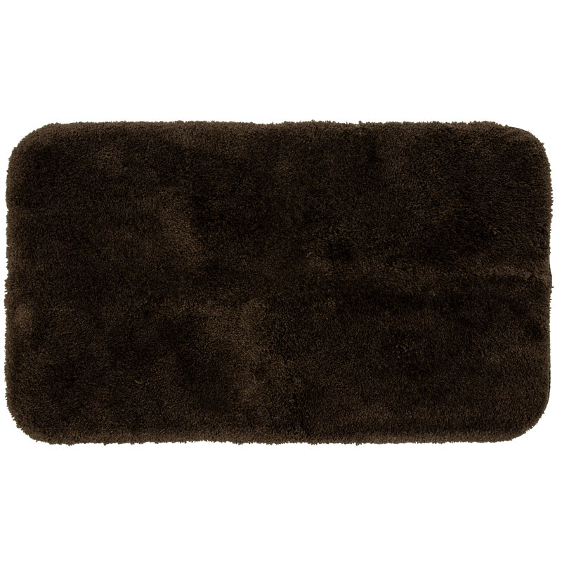Gaerwn Machine Tufted Nylon Machine Washable Bath Rug, Gray, 24" W x 40" L