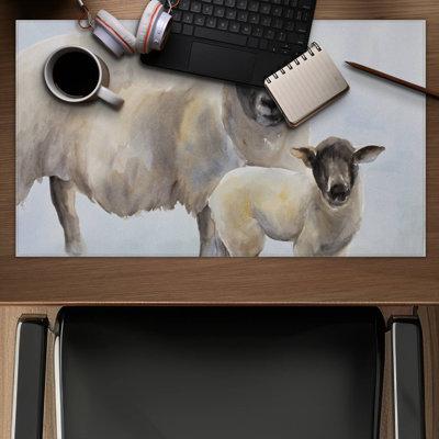 Sheep and its baby - 14.00"x24.25" Desk mat