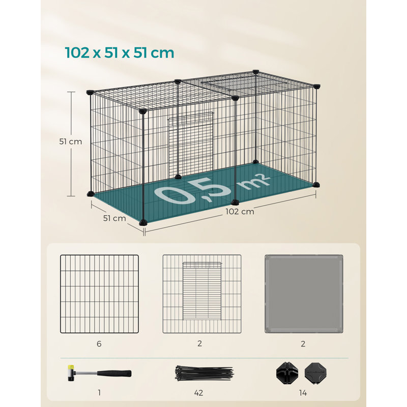 Evianna Weather Resistant Small Animals Cage, 51cm W x 102cm D