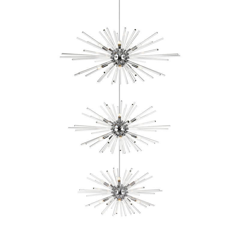 Francene 30 - Light Dimmable Tiered Chandelier, Chrome