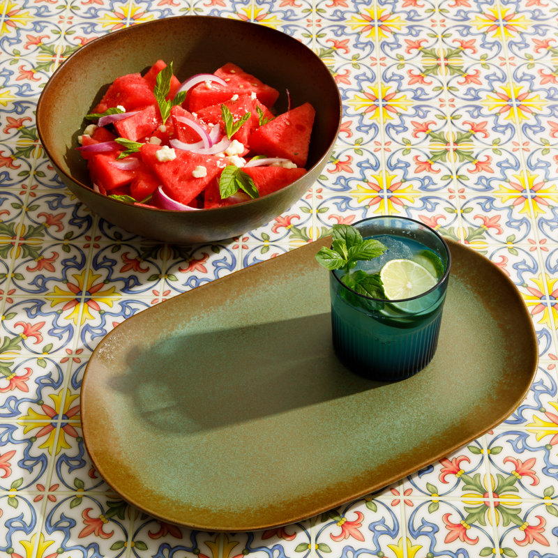Bloomhouse Palermo Sun Serving Dish, Cardamom Green