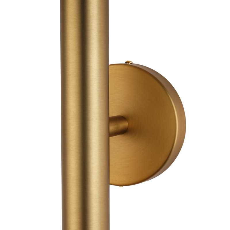 Barre de meuble-lavabo linéaire simple à 2 lumières 15,9 po, Or brossé