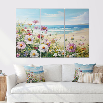 Zinnias On The Beach - Ensemble de décoration murale Zinnias