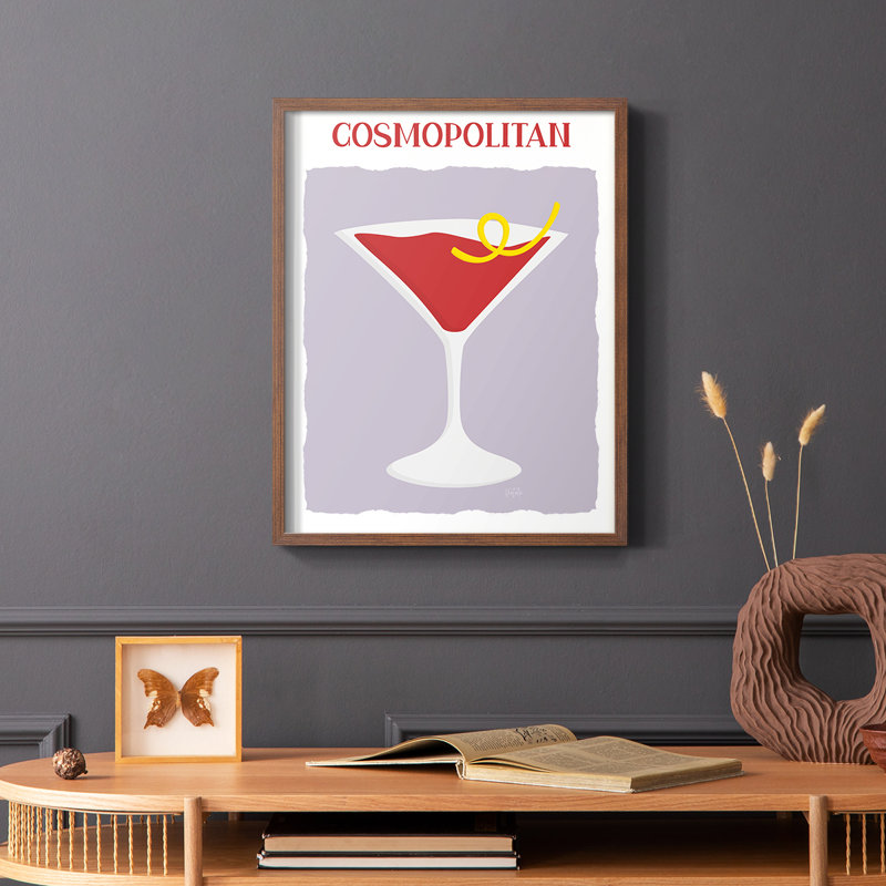 Cosmo Framed Print - Solid Wood, Brown, 28" H x 22" W
