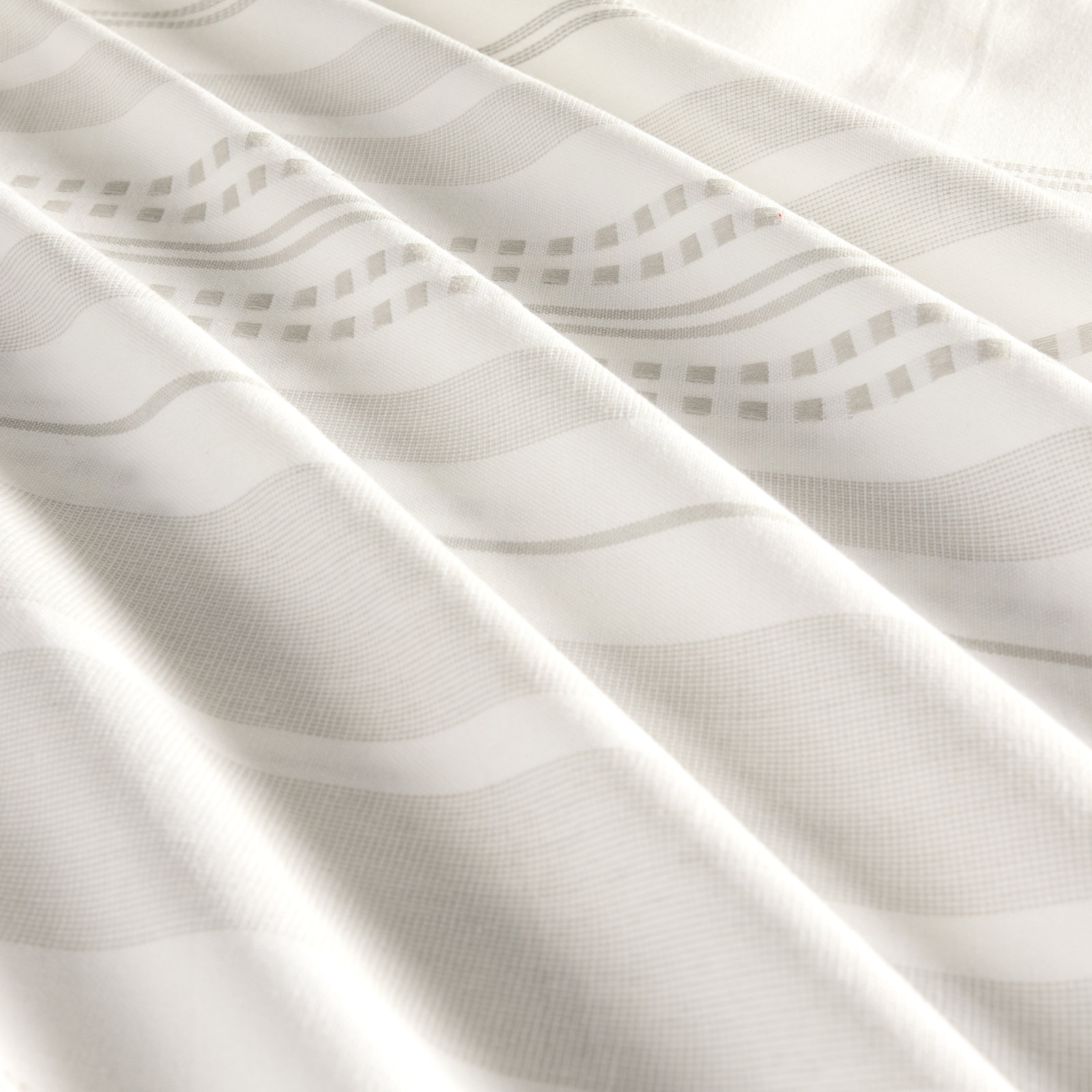 Cotton Blend Placement Stripe Shower Curtain, Gray
