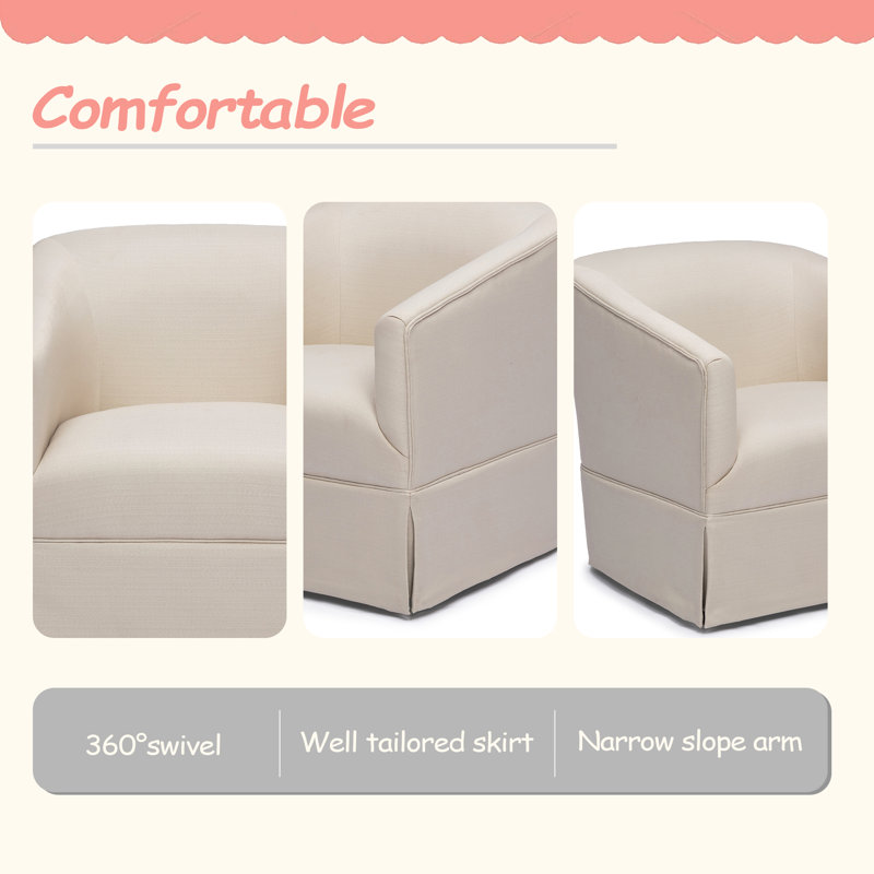 Chaise pivotante à jupe, Blanc