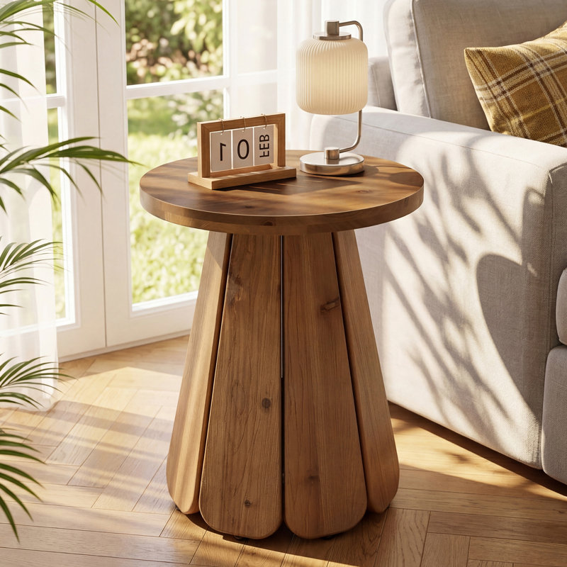 Pedestal End Table, Set of 2