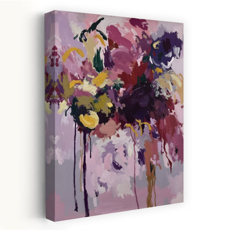 Art contemporain, art floral abstrait contemporain, H 48 po x l 32 po