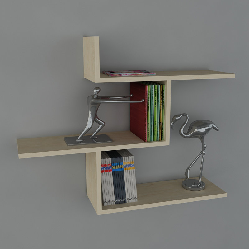 Tablette décorative 3 pièces Colquitt, Bouleau