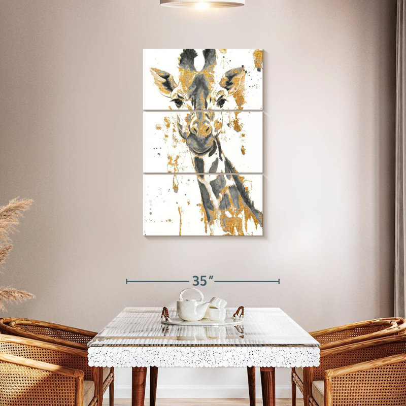 Brampt Gold Water Giraffe, 45" H x 28" W