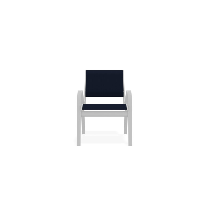 Chaise de café Aruba II, Blanc, Bleu marine 13D Sunbrella®