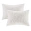 Ensemble d'édredon 3 pièces en coton et chenille capitonné blanc cassé-113361353